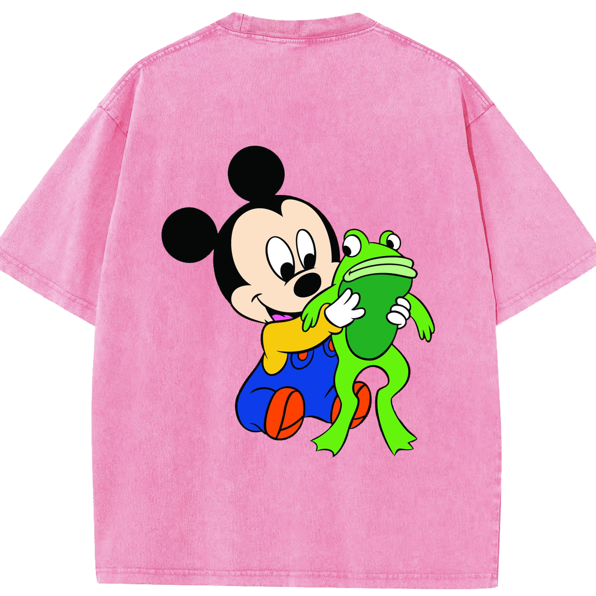 （画像用） ミッキーマウス Mickey Mouse 綿100% ヴィンテージ風 半袖Tシャツ（背面プリント）